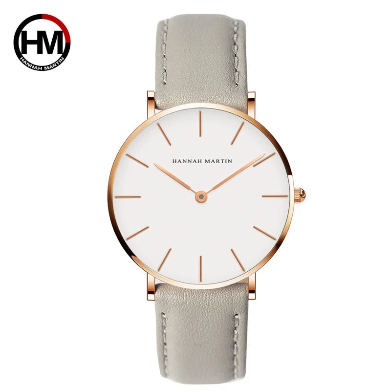 Relógio Feminino Hannah Martin (Quartzo Japonês) – Malha em Aço Rose Gold (Brilhare)