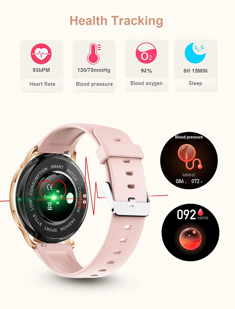 Smartwatch MEVADEN (Bluetooth e Mostrador Personalizável) – Monitor Desportivo e Batimentos Cardíacos (Brilhare)