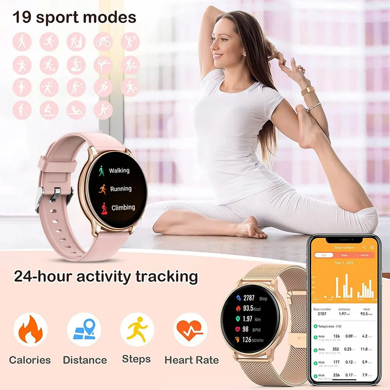 Smartwatch MEVADEN (Bluetooth e Mostrador Personalizável) – Monitor Desportivo e Batimentos Cardíacos (Brilhare)