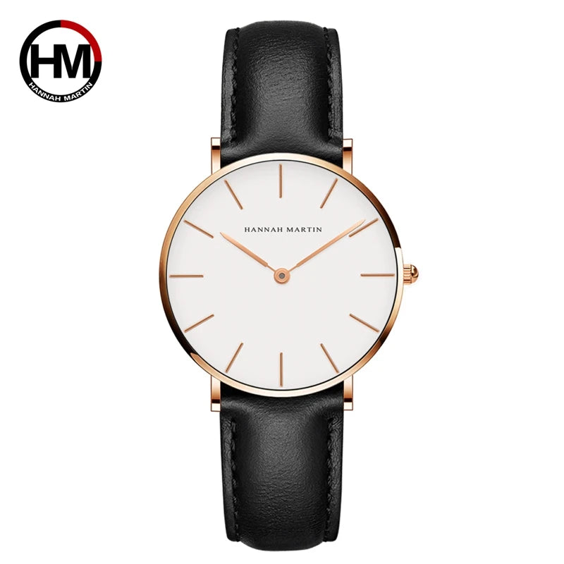 Relógio Feminino Hannah Martin (Quartzo Japonês) – Malha em Aço Rose Gold (Brilhare)