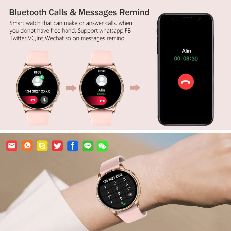 Smartwatch MEVADEN (Bluetooth e Mostrador Personalizável) – Monitor Desportivo e Batimentos Cardíacos (Brilhare)